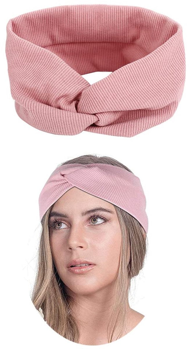 Vierteiliges Stirnband-Set für Damen und Mädchen – Elastics, breites Stirnband – Sport-Stirnband – Baumwoll-Haaraccessoire mit Kreuzmuster für Yoga - Image 4