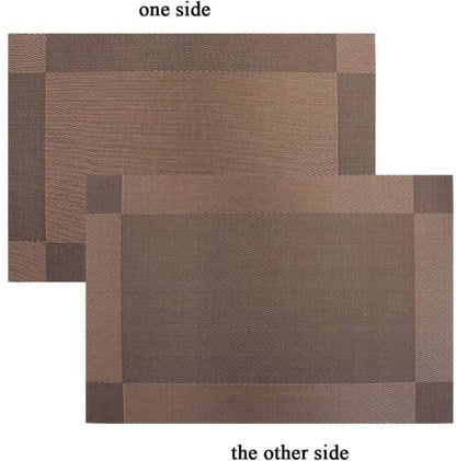 Placemats - Heat-resistant, non-slip placemats - Easy-to-wipe and clean woven placemats - Suitable for dining tables - Set of 6 pieces - Chocolate brown - Image 3