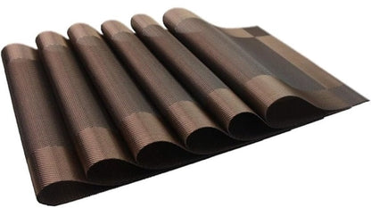 Placemats - Heat-resistant, non-slip placemats - Easy-to-wipe and clean woven placemats - Suitable for dining tables - Set of 6 pieces - Chocolate brown - Image 4