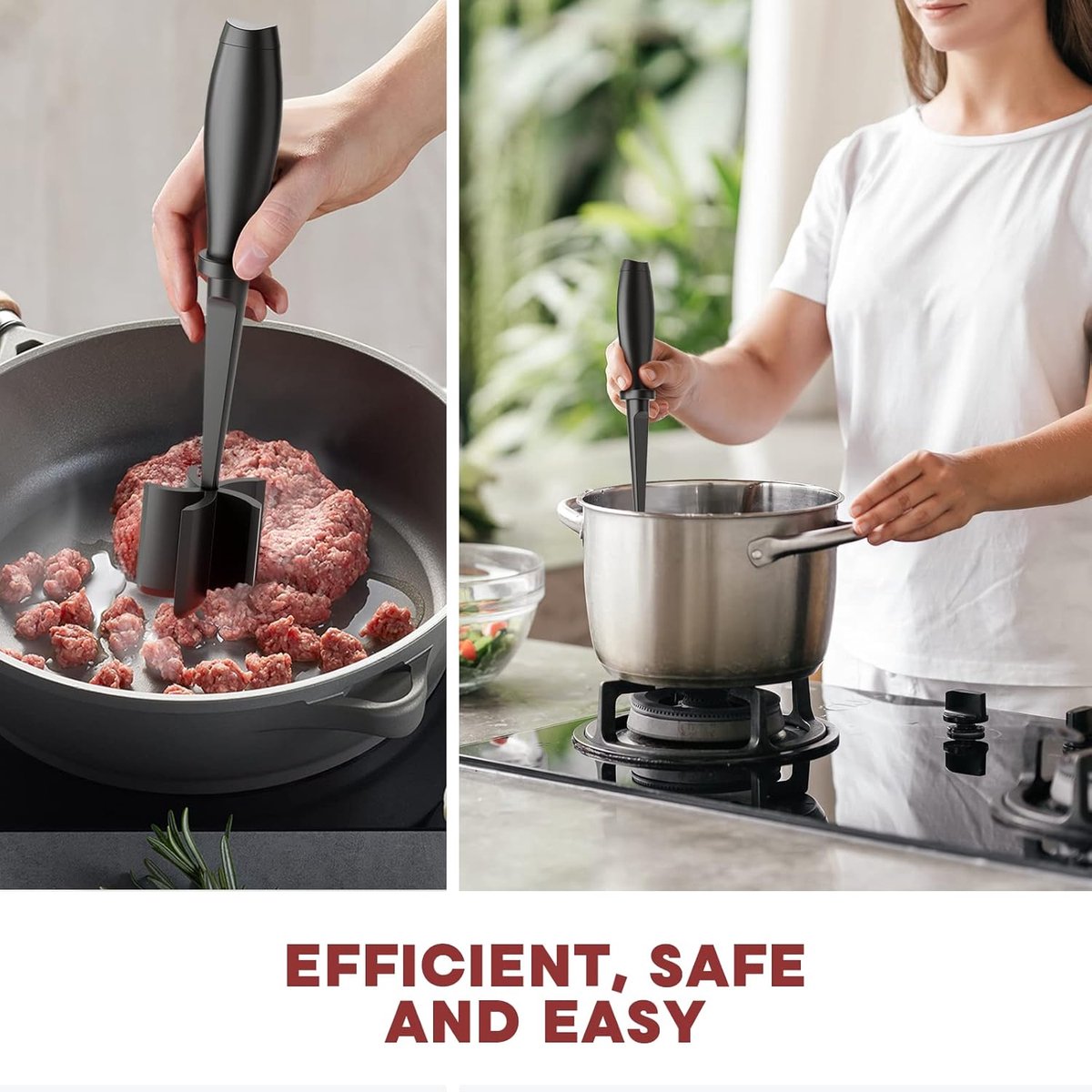 Potato Mashed Potatoes - Kitchen Helper - Potato Mashed Potatoes - Meat Mashed Potato - Meat Chopper Upgrade - Meat Chopper - Meat Mashed Potato - Meat Chopper - Heat-Resistant Meat Mashed Potato for Ground Meat - Mixer - Potato Mashed Potato - Black - Ki - Image 4