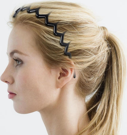 Set of 4 Women's Headbands - Hair Accessories - Women's Hairbands - Headbands - Tiara - Zig Zag - Hairband for Men and Women - Suitable for Running, Sports and Daily Use - Dance - Yoga - Make-Up Accessories - Teenagers - Sports Hairband - Image 2