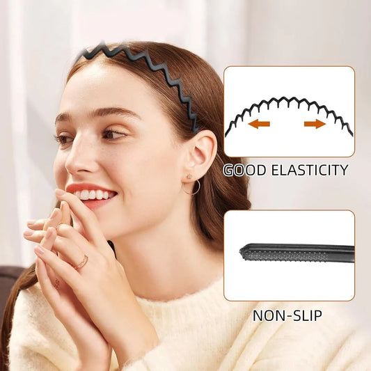 Set of 4 Women's Headbands - Hair Accessories - Women's Hairbands - Headbands - Tiara - Zig Zag - Hairband for Men and Women - Suitable for Running, Sports and Daily Use - Dance - Yoga - Make-Up Accessories - Teenagers - Sports Hairband - Image 3