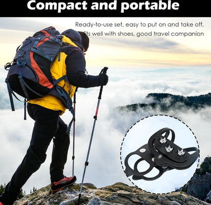 Shoe Covers - Crampons - Anti-slip - Crampons for Hiking Boots - Shoe Spikes - Crampons - For Women or Men - Black - Size 41-46 - Image 4