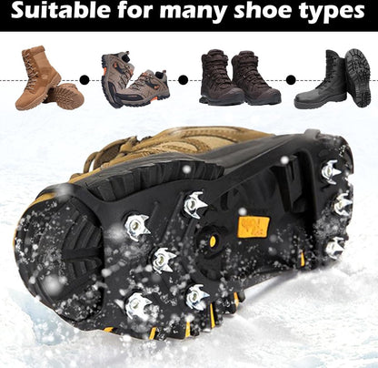 Shoe Covers - Crampons - Anti-slip - Crampons for Hiking Boots - Shoe Spikes - Crampons - For Women or Men - Black - Size 41-46 - Image 5
