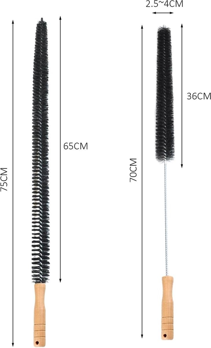 Radiator Brush - 2 Pieces - Flexible Radiator Brush - Dust-Binding Brush - Heating Cleaning Brush/Rapid Brush - Heating Scrub Brush - Handy - With Handle - Long Handle - Multifunctional - For Dry and Wet Cleaning - Black - 70/75cm - Image 5