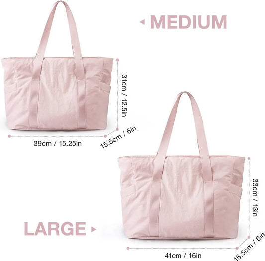 Women's Handbags - Women's Shopper Bag with Zipper - Large Shoulder Bag / Women's Handbag - School Bag - Shoulder Bag - Laptop Bag - Women's Bag - Handbag - Shopper - Weekend Bag - Shopping Bag - Beach Bag - Yoga / Fitness / Travel - Black - Image 2