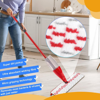 pieces - Floor cloth mop refill - Suitable for Vileda 1-2 Spray MAX/o-cedar ProMist Max - microfiber - replacement - Reusable microfiber cloth - Suitable for all floors - Image 2