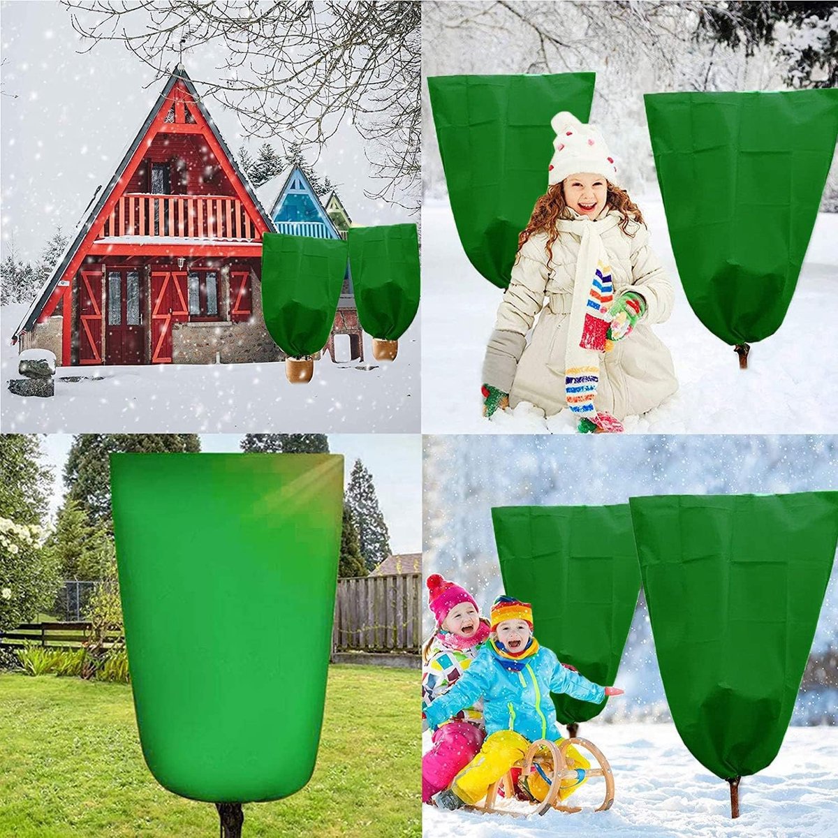 Frost Protection Plant Cover - 2 Pieces - Plant Cover - Frost Non-Woven Fabric - Plant Protective Covers - Plant Protection - Winter Protective Cover Tree/Plant - 80x100cm - Anti-Frost Protective Cover Plants - Winter Cover - Durable - Zipper - UV Permeab - Image 2