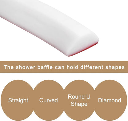 Shower Strip - Water Stopper - Shower Door Seal - Shower Threshold Leak Strip - 2.8*100cm - White - Self-Adhesive - Shower Threshold - Anti-water strip - for kitchen countertop, hob, bathtub - Image 5