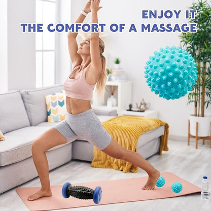 Foot Massage Roller - With 3 x Massage Balls - Foot Massage - Foot Reflexology - Plantar Fasciitis - Foot Roller - Massage Ball - Foot Massage - Massage Roller - Trigger Point Ball - Foot Massage Device - Foot Roller - Feet Massage Muscle Fascia Release B - Image 3