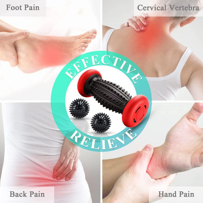 Foot Massage Roller - With 3 x Massage Balls - Foot Massage - Foot Reflexology - Plantar Fasciitis - Foot Roller - Massage Ball - Foot Massage - Massage Roller - Trigger Point Ball - Foot Massage Device - Foot Roller - Feet Massage Muscle Fascia Release B - Image 4