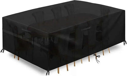 Waterproof Garden Set Protective Cover with Drawstring and Good Drainage - W242 x L160 x H100CM - Black Garden Furniture Cover - Garden Furniture Cover - Garden Set Cover - Lounge Set Cover - Garden Table Cover - Image 4