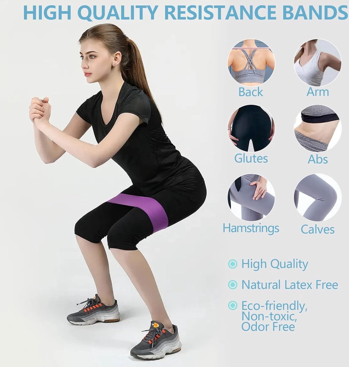 3 pieces - Resistance bands - Silicone exercise bands - With different resistance intensities - Silicone exercise bands - Exercise bands for training, physiotherapy, stretching, recovery, Pilates, rehabilitation and yoga - Image 5