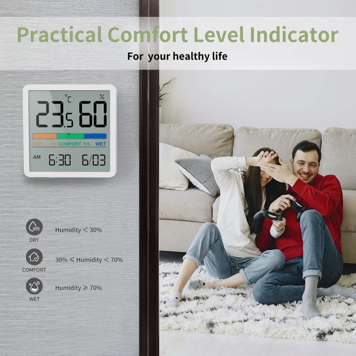 Professional Hygrometer - Thermometer - Digital Thermometer - Humidity Meter - Indoor Thermometer - Portable - High Precision - High Quality - Very Suitable for Garden / Garden Furnishing - Image 4