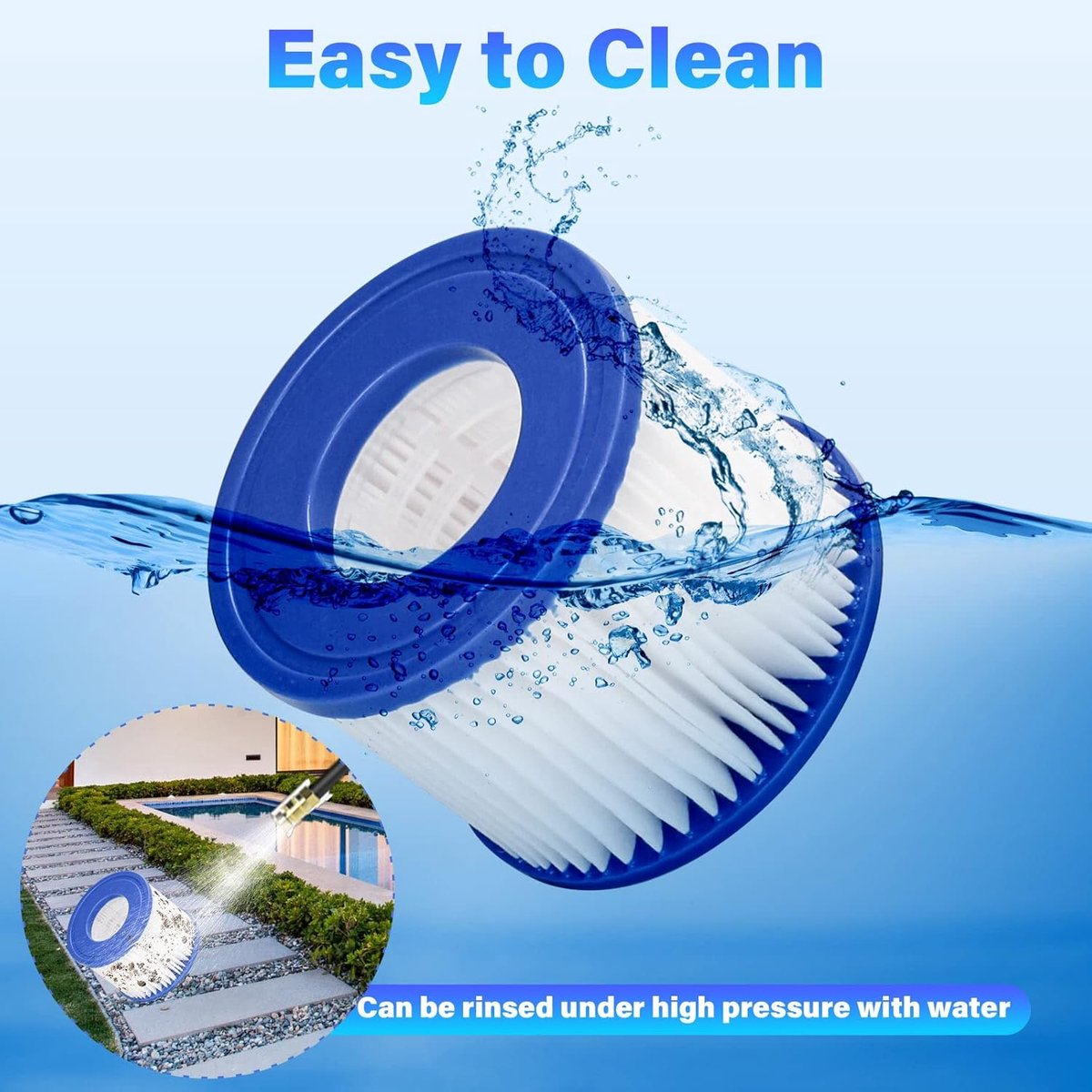 4 x Filter VI for swimming pool - suitable for Bestway Miami, Lay-Z-Spa Pool filter - Filter cartridge VI - Image 3