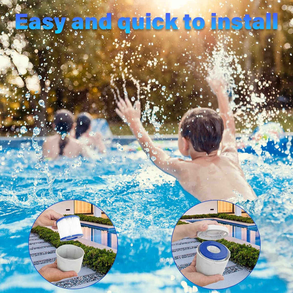 4 x Filter VI for swimming pool - suitable for Bestway Miami, Lay-Z-Spa Pool filter - Filter cartridge VI - Image 4