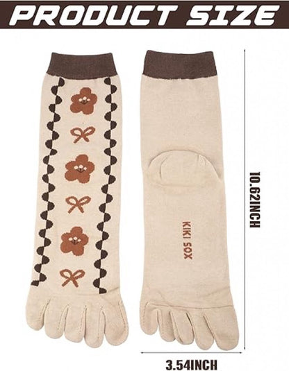 Toe Socks - Women's - Toe Socks - 6 Pairs - Cotton - Yoga Socks - Smooth Toe Seam - No Annoying Seams - Toe Socks - Toesocks - Ladies - Runner Toe Socks - Sneaker Socks - Antibacterial - Breathable - Elasticity - Comfortable Socks - Image 2