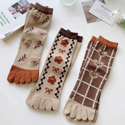 Toe Socks - Women's - Toe Socks - 6 Pairs - Cotton - Yoga Socks - Smooth Toe Seam - No Annoying Seams - Toe Socks - Toesocks - Ladies - Runner Toe Socks - Sneaker Socks - Antibacterial - Breathable - Elasticity - Comfortable Socks - Image 3