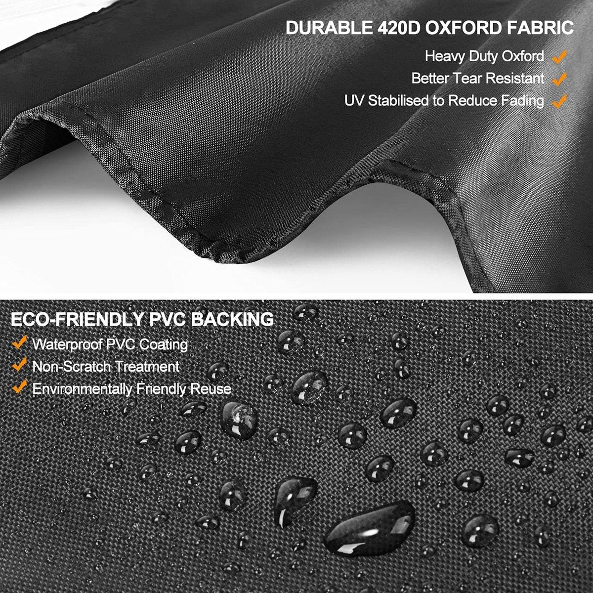 Parasol Cover - 190×50×30cm - Standing Parasol - Sturdy & Durable - Waterproof Parasol Cover 600D - With Zipper, Drawstring and Storage Pouch - Waterproof / Dustproof / Weatherproof - Black - For Cantilever Parasol and Standing Parasol - Image 5