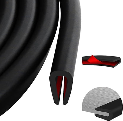 U-shaped rubber seal - Rubber profile - Flexible U-shaped rubber profile - Door edge protection strip - Snap-on rubber - Edge protection - Door panel protection - Baby safety - Table corner (3 m - 2 mm)