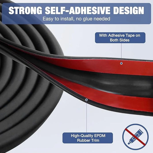 U-shaped rubber seal - Rubber profile - Flexible U-shaped rubber profile - Door edge protection strip - Snap-on rubber - Edge protection - Door panel protection - Baby safety - Table corner (3 m - 2 mm) - Image 3