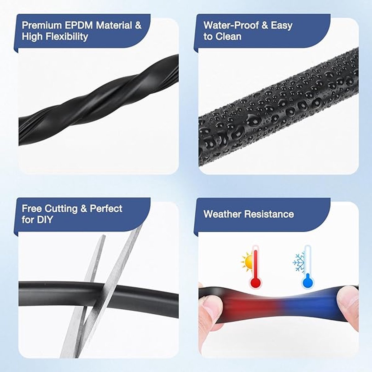 U-shaped rubber seal - Rubber profile - Flexible U-shaped rubber profile - Door edge protection strip - Snap-on rubber - Edge protection - Door panel protection - Baby safety - Table corner (3 m - 2 mm) - Image 5