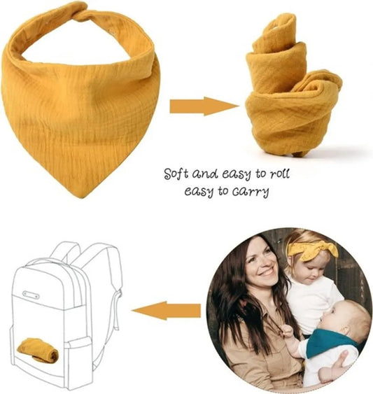Baby Bibs - Set of 10 - Soft - Washable - Bibs - Drool Bibs - Drool Cloths for Babies and Children - Baby Bibs - Burp Cloths - Baby Neck Scarf - Adjustable Snap Fastener - Perfect for Feeding, Drooling, and Clothing Protection - Image 2