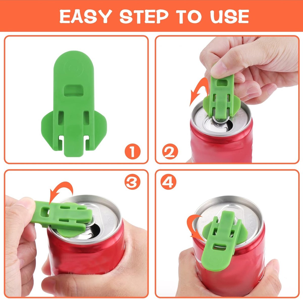 Can Opener - 6 Pieces - Can Opener - Can Opener - Can Opener For Cans - Can Sealer - Drink Can Opener - Can Lock - Aid For Rheumatism - Soft Drink Can Opener - Small Can Sealer - Against Insects And Leaks - 6 Colors - Image 5