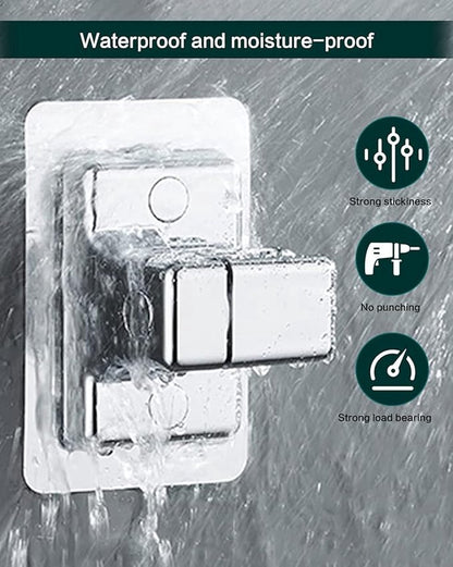 Shower Head Holder - 360° Adjustable - Hand Shower Holder - Strong Paste - Water Resistant - No Drilling Required - Moisture Resistant - Self-Adhesive - Rotatable - Chrome - Universal - Shower Rail - For Bathroom Replacement Shower Head Holder - Image 4