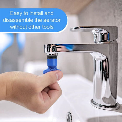 Water-Saving Aerator - M18 x 6 Pieces Tap Aerator - With Mounting Wrench - Tap Strainer for Taps - Tap Attachment - Tap Connector - Includes Disassembly Wrench & Removal Tool - Blue - Image 3