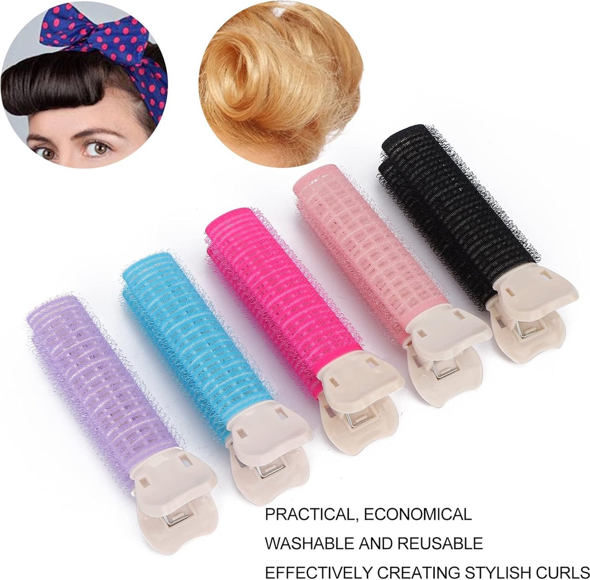 Volume Clips - 10 Pieces - Hair Clips - Hair Rollers - Heatless Curls - Curls Without Heat - Adhesive Rollers - Fixing Clip - Rollers - Curlers - Self-Adhesive - Heatless Curls - Volume Clips - For All Hair Types - No Damage to the Hair - Image 3