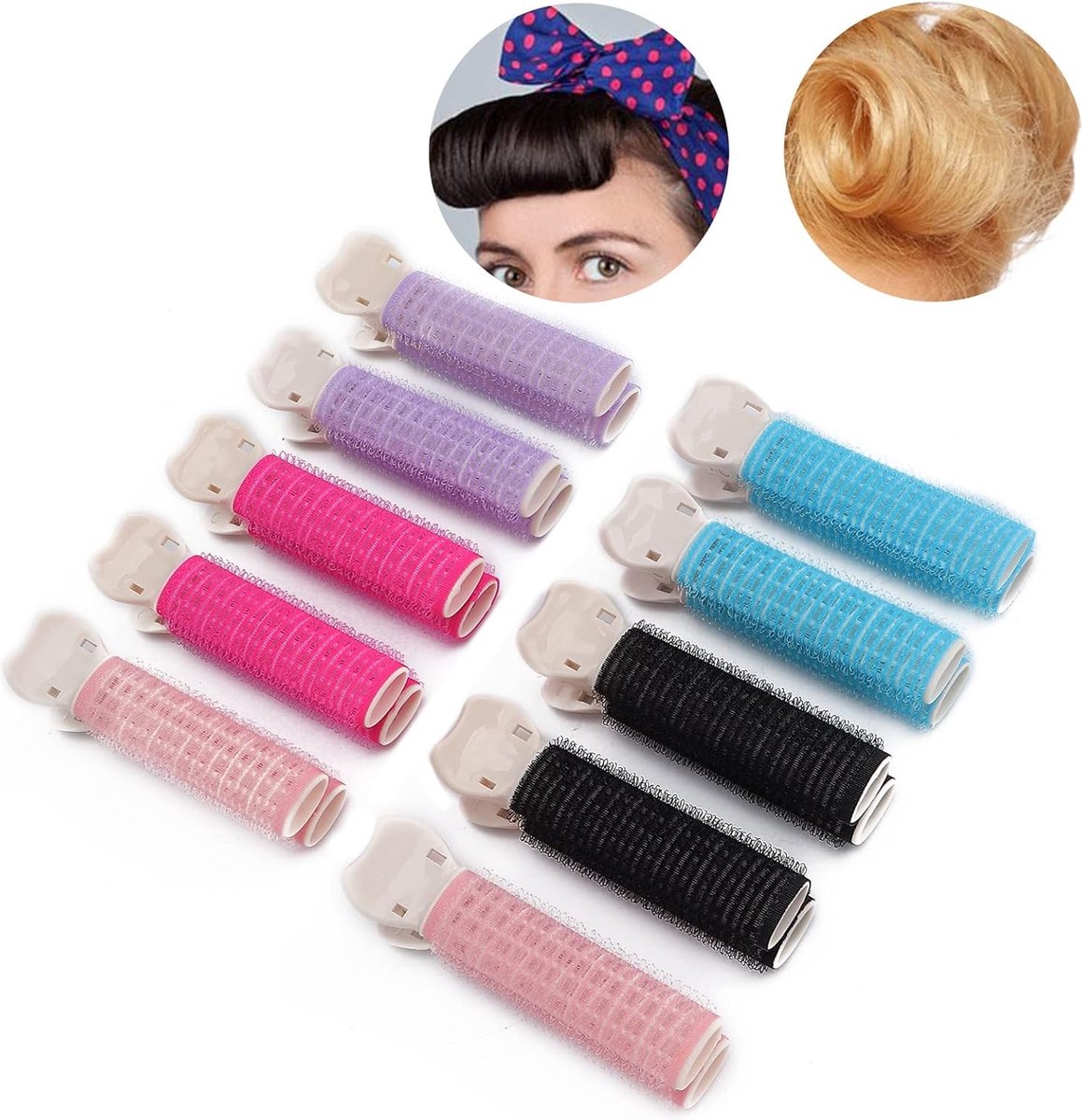 Volume Clips - 10 Pieces - Hair Clips - Hair Rollers - Heatless Curls - Curls Without Heat - Adhesive Rollers - Fixing Clip - Rollers - Curlers - Self-Adhesive - Heatless Curls - Volume Clips - For All Hair Types - No Damage to the Hair - Image 4
