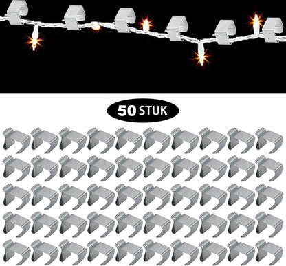 50 Pieces - Christmas Lights Gutter Hooks - Christmas Lights Roof Hooks - Christmas Lights Clips - Christmas Lights Gutter Hangers Seasonal Lighting Hooks For Outdoors For Christmas Lights Kitchen - Stainless Steel Clamp Metal Cable Clamp - Cable Clips -  - Image 3