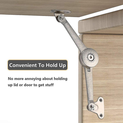 Flap Hinge - With Screws and Allen Key - High Load Capacity - 2 Pieces - Nickel-Plated - Support - Kitchen Cabinet Hinge - Furniture Hinge - Overlay Hinge - Hinge - Flap Supports - Lid Support Hinge - Sturdy & Durable - Image 2