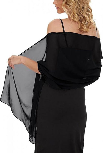Women's Scarf - Wrap - 200*70 Cm - Soft & Skin-Friendly - Silk Sheen - Thin Wrap Scarf - Fashion Scarf - Scarf for Women - Ladies' Scarf - Stole - Neck Scarf - Women's Scarf - Long Satin Wrap Scarf - Black - Gift - Elegant - Image 2