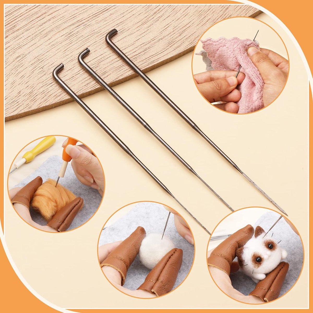 Needle Felting - 45-Piece Starter Set - Crafts for Girls - Crafts for Boys - Incl. Tools - Needle Felting - Kit - Carded Wool - Felting Needles - Children's Sewing Set - Forest Animals - For DIYers, Home Decor, Birthday Gift - Image 4