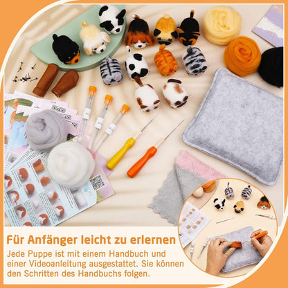 Needle Felting - 45-Piece Starter Set - Crafts for Girls - Crafts for Boys - Incl. Tools - Needle Felting - Kit - Carded Wool - Felting Needles - Children's Sewing Set - Forest Animals - For DIYers, Home Decor, Birthday Gift - Image 5