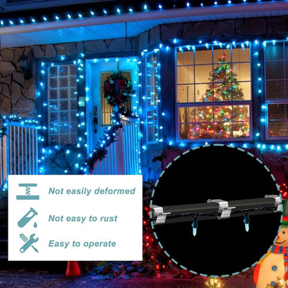 50 Pieces - Christmas Lights Gutter Hooks - Christmas Lights Roof Hooks - Christmas Lights Clips - Christmas Lights Gutter Hangers Seasonal Lighting Hooks For Outdoors For Christmas Lights Kitchen - Stainless Steel Clamp Metal Cable Clamp - Cable Clips -  - Image 5