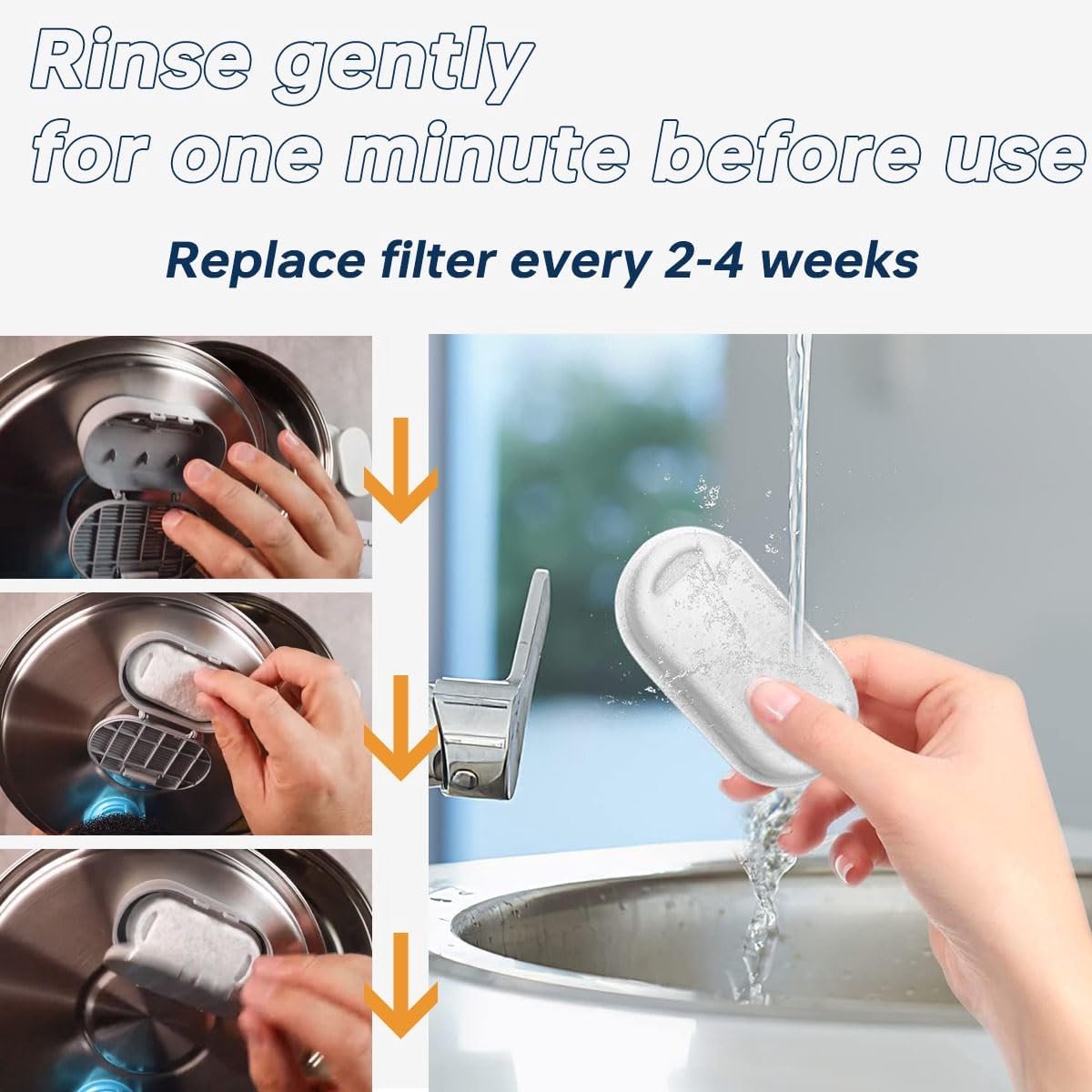 Cat Drinking Fountain Filters - 24 x Cat Fountain Filters - Filter Cartridges for Pet Water Dispensers - Drinking Fountain Filter Refills - Water Filter & Sponge Filter - Cat Water Fountain Accessories - 12 Cat Fountain Filters and 12 Pump Sponges - Image 4