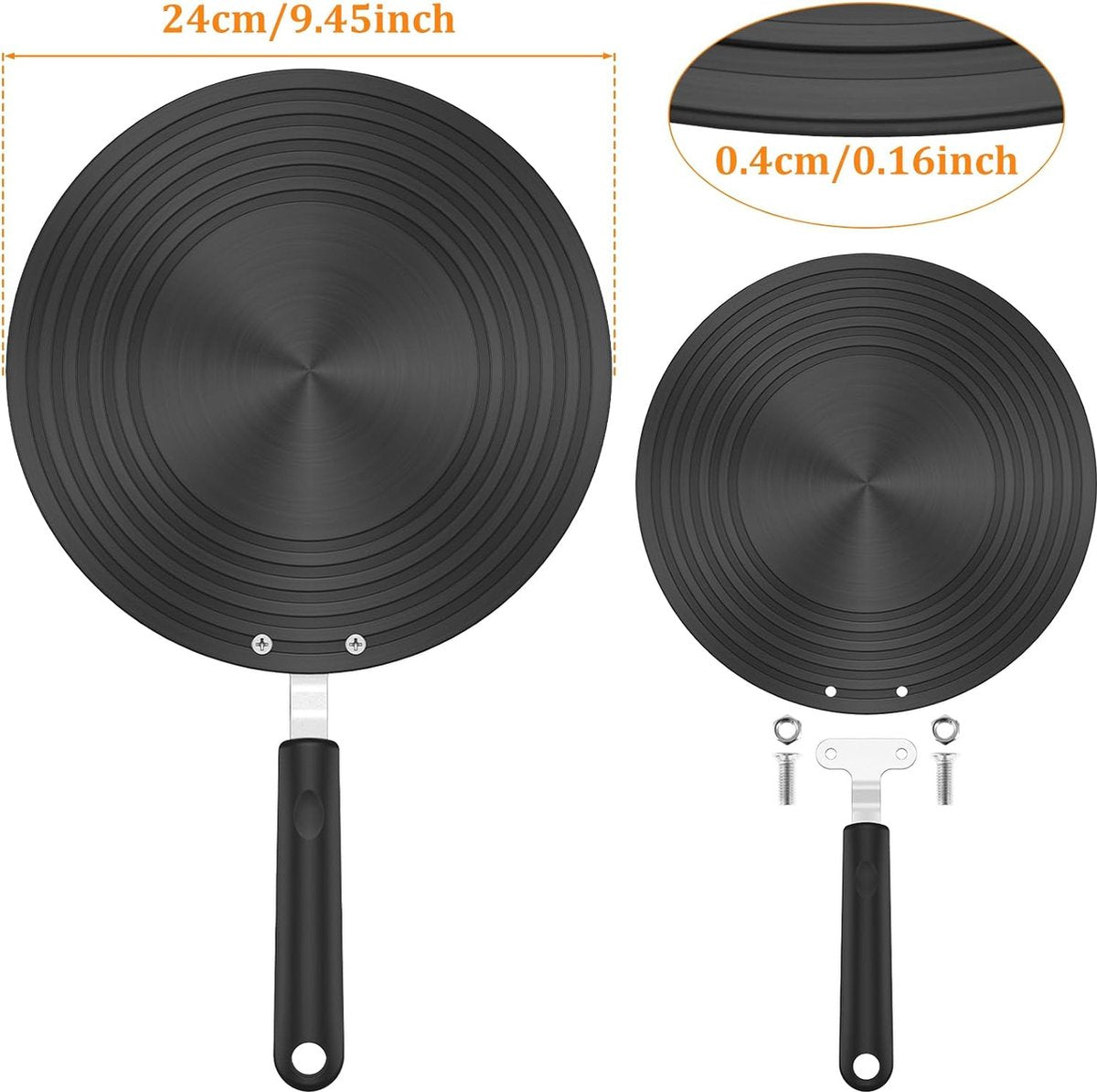 Adapter - Induction Adapter Plate 24 Cm - Cooktop Protector/Adapter - Heat Spreader Plate - Heat Conduction Plate for Gas Stove - Aluminum Gas Stove Spreader - With Handle - Stove Diffuser - For Protection of Cookware - Image 5