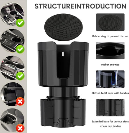 Car Cup Holder - Adjustable Cup Holder - Universal - Coffee Holder - Drink Holder - Soft Drink Holder - Large Drink Bottle Holder - Can Holder - Cupholder - Max 10.5 Cm Diameter - Expandable Base - Interior Accessories - Image 2