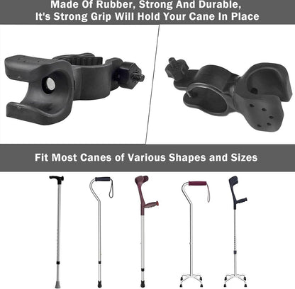 Cane Holder - Crutch Holder - 4 Pieces - For Mobility Scooter Wheelchair Bicycle Rollator - Crutch Holder - Stick Holder - Walking Stick Holder - Universal Crutch Cane Bracket - For Crutches For Mobility Scooter, Assisted Rollator, Wheelchair, Electric Sc - Image 4