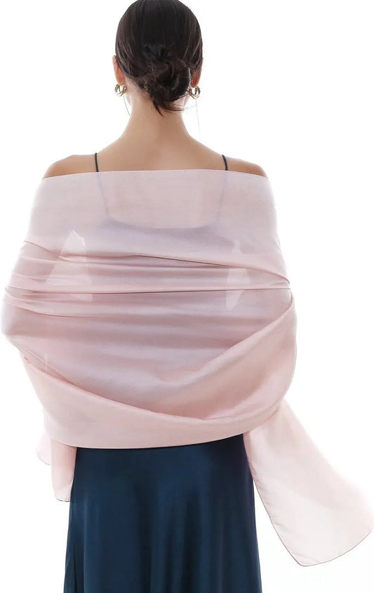 Women's Scarf - Wrap - 200*70 Cm - Soft & Skin-Friendly - Silk Sheen - Thin Wrap - Fashion Scarf - Scarf for Women - Ladies' Scarf - Stole - Neck Scarf - Women's Scarf - Long Satin Wrap - Light Pink - Gift - Elegant - Image 3