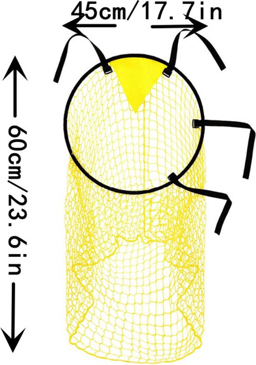 Cross Target with Ball Net - Football Training Equipment - Football Net - Football Goal - Football Kick Net with Adjustable Straps - Football Top Corner Goal Net Goals for Children - Shooting Accuracy Training Practice - Yellow - 1 Piece - Image 2