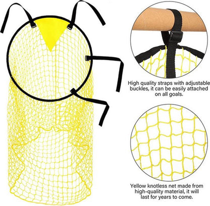 Cross Target with Ball Net - Football Training Equipment - Football Net - Football Goal - Football Kick Net with Adjustable Straps - Football Top Corner Goal Net Goals for Children - Shooting Accuracy Training Practice - Yellow - 1 Piece - Image 4