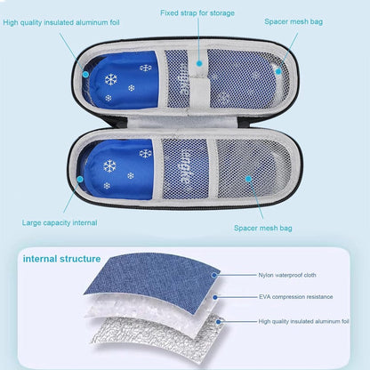 2 Pieces - Diabetes cooler bag - cooler bag - diabetes case - Diabetes bag - diabetes case - insulin syringes - travel case - No gel pack included - Image 2