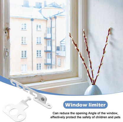 Pieces Window Stopper - Window Limiter - Window Security - Child Lock for Window - Window Tilt Regulator for Adjusting the Window Opening - Suitable for Any Window - Window Lock - Locks for Windows - Child Lock - Safety - Frame Lock - Small Lock - White - Image 4