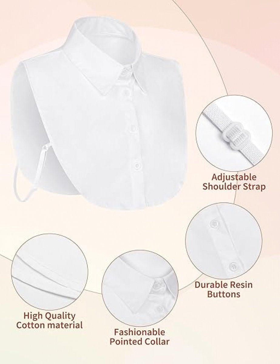 Women's Blouse Collar Detachable Collar White Collar - Detachable Collar - Blouse Collar - Adjustable Pointed Collar - Removable - Collar - Shirt Replacement - Blouse - Image 4