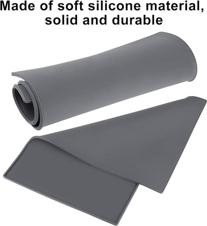 Silicone mat under coffee maker - 48x30cm - non-slip mat for coffee maker - barista accessories - grey - Image 2