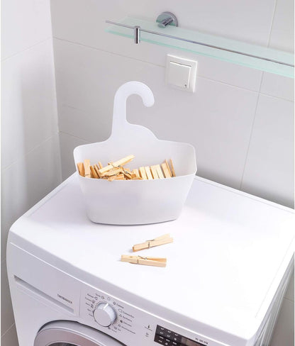 Hanging Shower Baskets Set of 2 - Hangable Shower Rod Basket Rack with Hook - Hanging Bathroom / Shower Basket Bathroom Basket Shampoo Holder with Hanging Hook - Hang Shower Basket Without Drilling and Screwing - White - Image 4